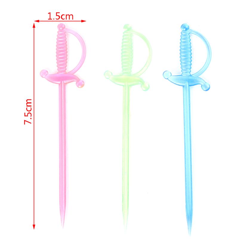 40 шт. разноцветных пластиковых шпажных палочек для шведского стола для фруктов, коктейлей, закусок, вилок