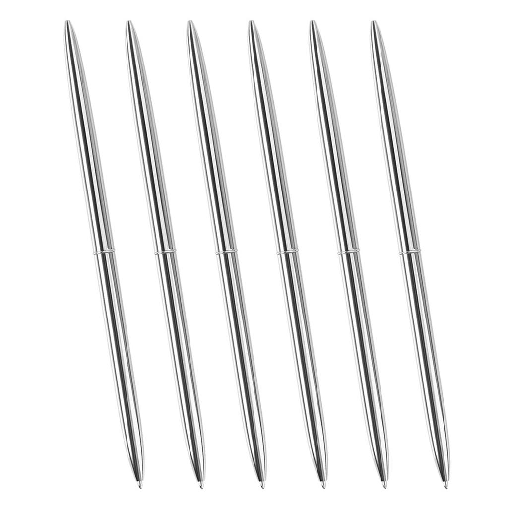 6 шт. Новинка Тонкая шариковая ручка с поворотным механизмом, металлическая шариковая ручка с наконечником 1,0 мм, ручка для письма и подписи, ручка для гостевого входа