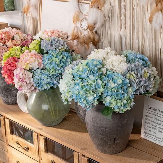 Искусственные цветы гортензии Yousheng Искусственные цветы гортензии со стеблем Устойчивые к ультрафиолетовому излучению искусственные цветы для улицы Ваза Свадебные букеты Центральные украшения