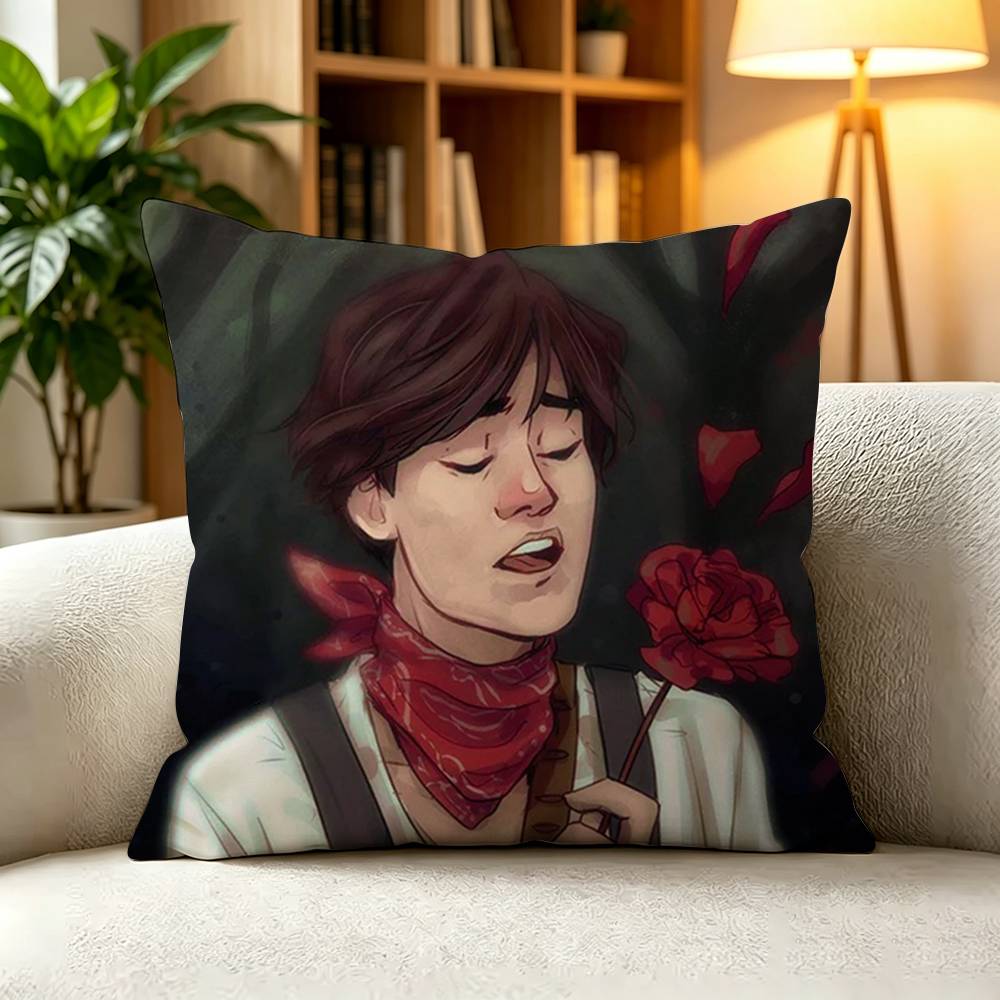 HHadestown Eurydice Vintage Folk Broadway Square DoubleSided printed Pillow Case Bedroom Bedside Pillow Sofa Cushion Cover