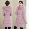 Women Winter Jacket Parka Fur Collar Hooded Thick Warm Long Female Coat Casual Outwear Down Cotton Jacket Parkas