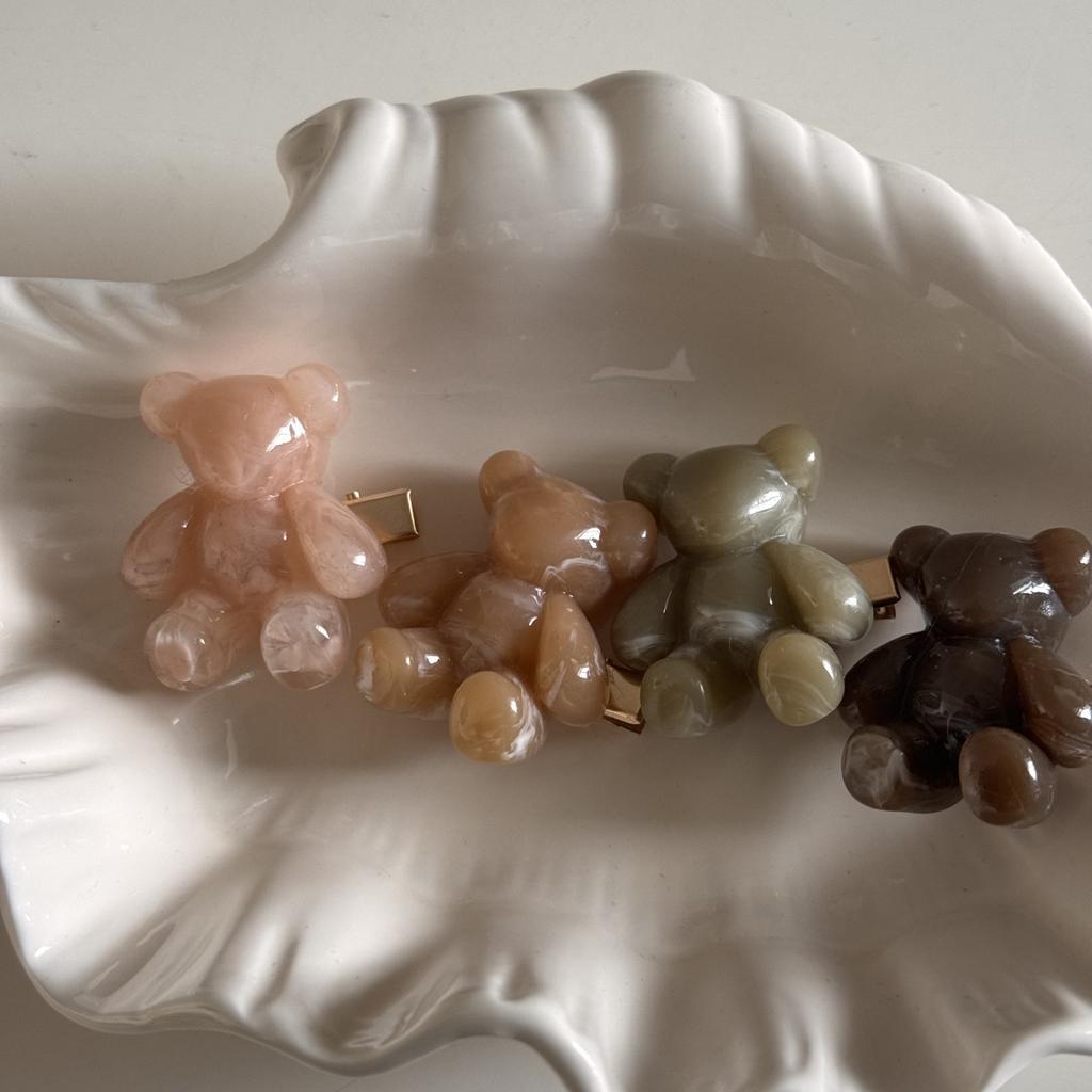 Cute Bear Hair Side Clip Women Girls Sweet Korean Fashion Bangs Hairpin Acrylic Hair Edge Clip Accessories Barrettes Headwear