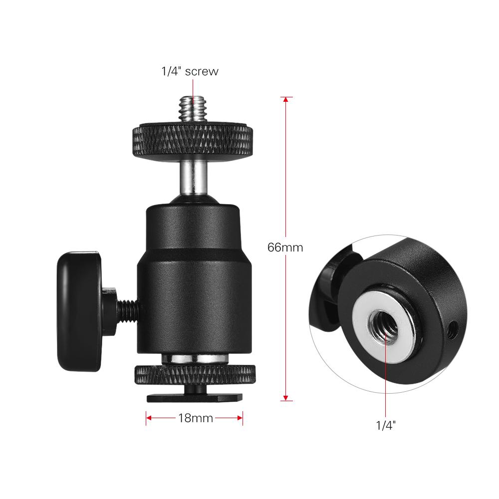 Adjustable Phone Holder Clip + Mini Ball Head with 1 4 Inch Screw Mounts for Canon Nikon Sony DSLR ILDC Mini DV Monitor
