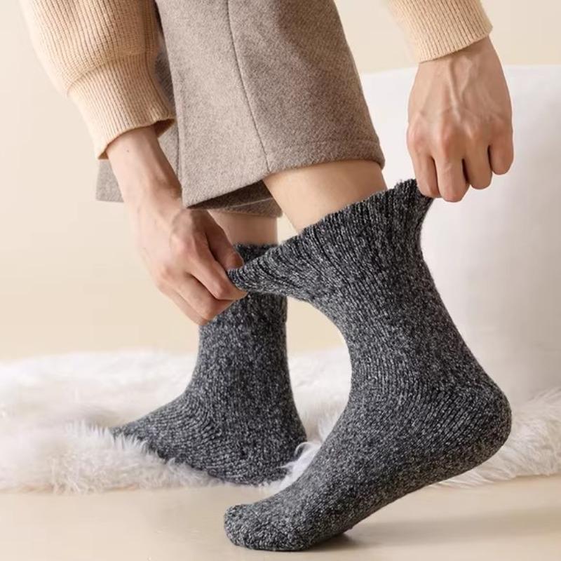 1/2/5Pairs New Fashion Winter Warm Thicken Wool Male Socks Against Cold Snow Socks Japanese Harajuku Soft Cashmere Short Sock