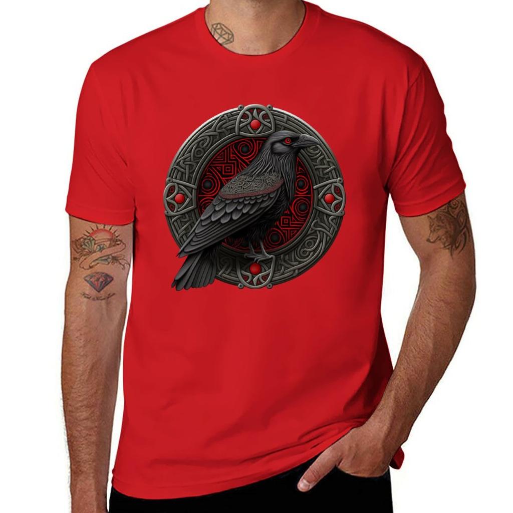 Summer Fashion Viking Raven T-Shirt for Men Oversized T Shirt O-Neck Short-sleeved Tops Tees Clothing