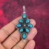 Голубой медный бирюзовый кулон ручной работы с драгоценными камнями, 925 пробы серебряный кулон, старинные ювелирные изделия, для подарка на помолвку