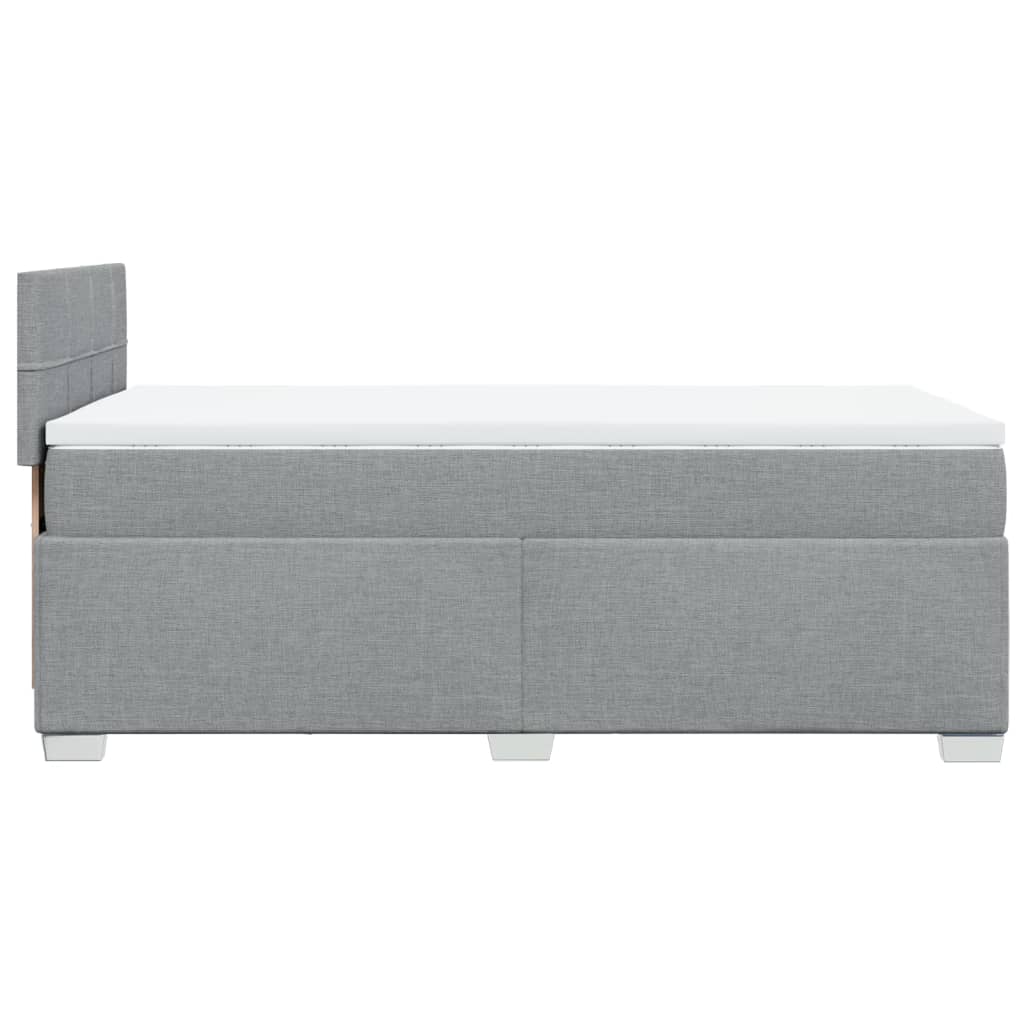Box Spring Bed with Mattress Light Grey 80x200 cm Fabric