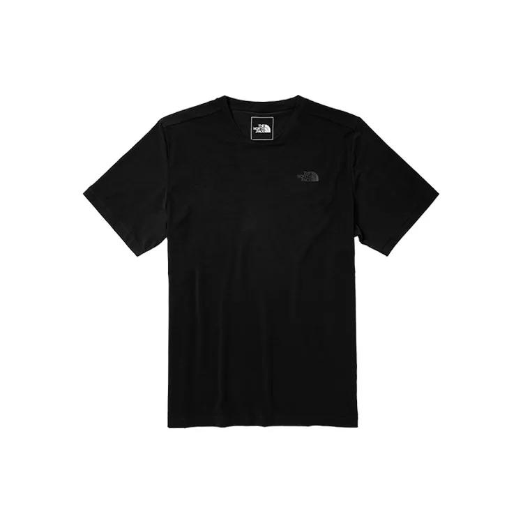 THE NORTH FACE T-Shirts Men's Black Crew Neck Moderate Straight Fit (Unisex) T-Shirts NF0A4UAJ JK3
