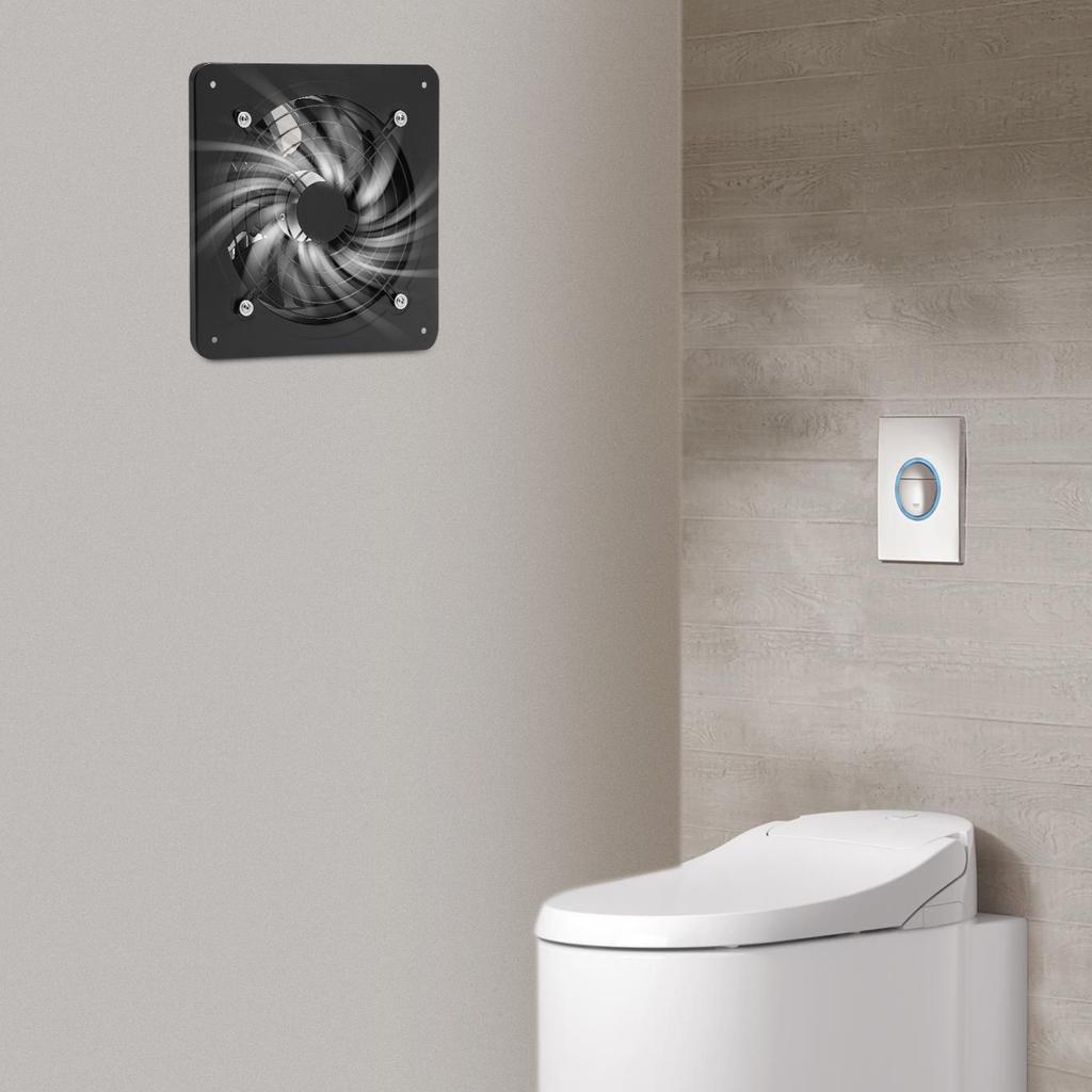 10 Inch Exhaust Fan, Black Wall Mounted Ventilation Fan, 110V 100W High Speed Air Mover with Modern Design, for Kitchen Bathroom