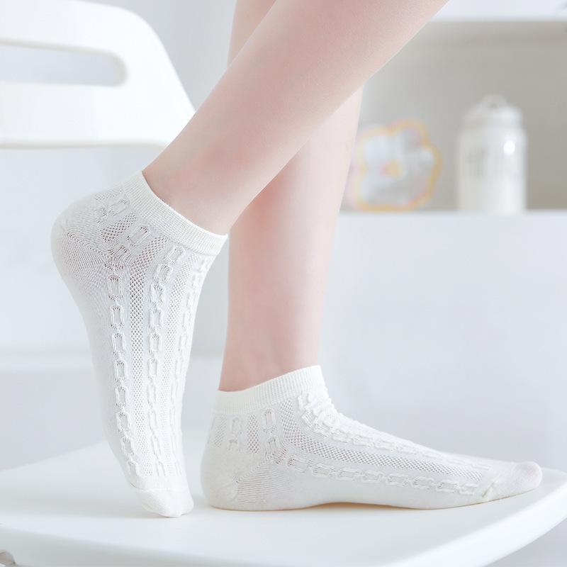 Весенние носки для женщин короткие носки с низкой посадкой и неглубоким вырезом женские носки дышащие и впитывающие пот полосатые в студенческом стиле женские носки-лодочки
