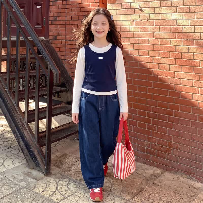 Moonkids Girls' Spring Autumn Two-Piece Set