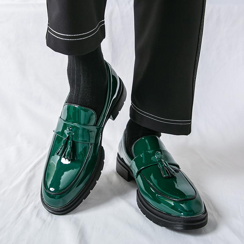 Бренд Городской Бизнес Офис Кожаная Обувь Модные Мужские Лоферы с Кисточками Качество Удобные Низкий Вырез Нескользящая Подошва Обувь для Вождения