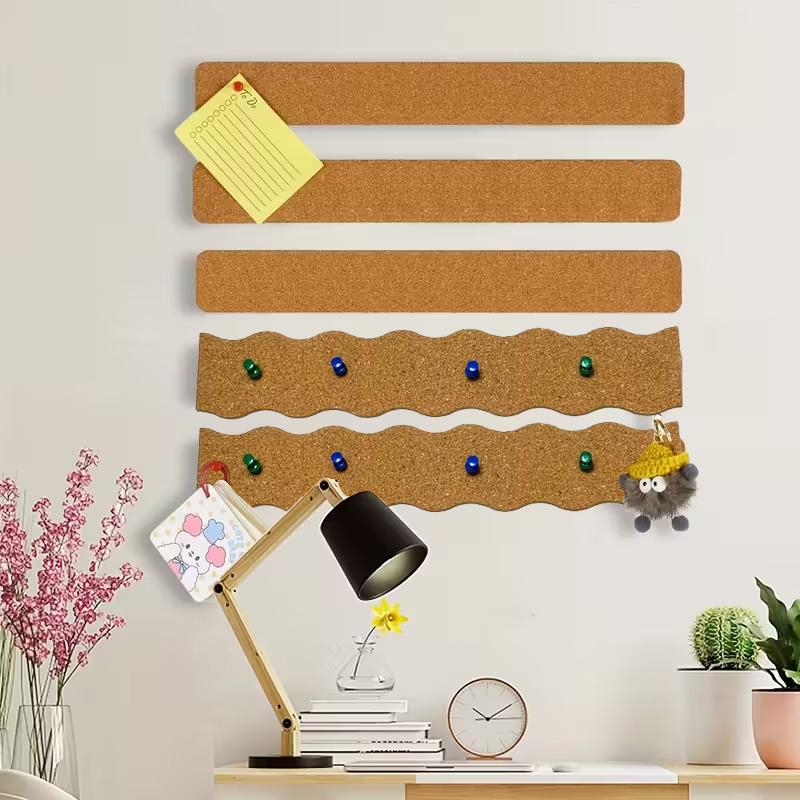 2/4 шт. Самоклеящиеся полоски из пробковой доски, настенный органайзер, полоски для заметок, доска для сообщений, демонстрация фотографий, декор для дома, офиса
