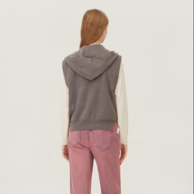  Benetton Жаккардовый трикотажный жилет с капюшоном на молнии Bakva1461