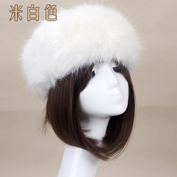 Autumn and winter imitation fur thickened hat, no empty top hat, warm hat ring, headgear, women's made fox fur brimless hat