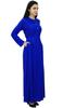 Bimba Women's Long Sleeve Maxi Mandarin Collar Plain Jilbab Dress With