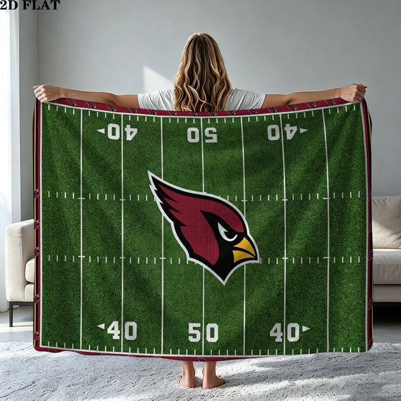 Arizona Cardinals Print Flannel Blanket High Quality Warm Comfortable Cover for All Seasons Perfect for Gifts Home Decor