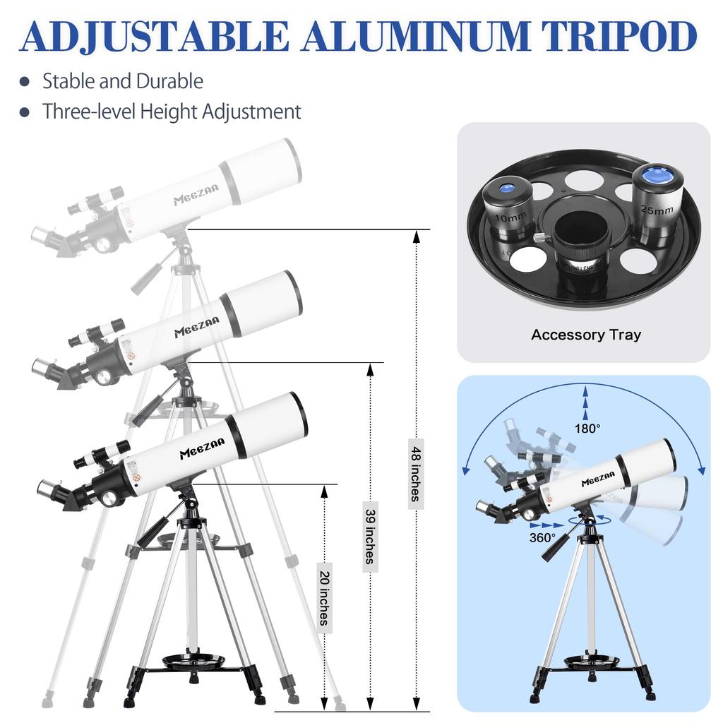 Астрономический телескоп MEEZAA для астрономических 80 мм, большой фокус, астрономические виды, высокое преломление, астрономическое созвездие, Луна, смартфон, правда