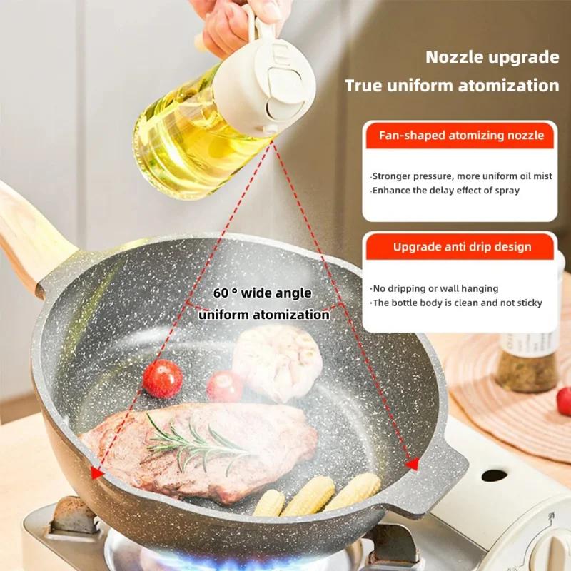 Oil Sprayer Kitchen Household Spray Pour Two Oil Sprayer Air Fryer Atomizing Oil Spray Bottle Plastic Leakproof Oil Can Pot