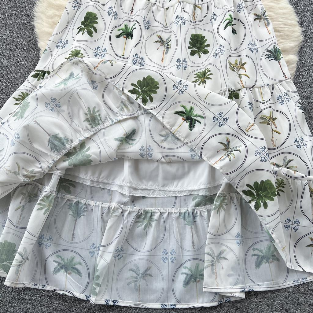 Летние женские халтер с открытой спиной и принтом, длинные макси-платья с большим качелями и шикарными платьями