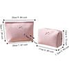 Bow Decor Cosmetic Bag Zipper Toiletry Organizer Sweet Waffle Knit Makeup Bag  Travel