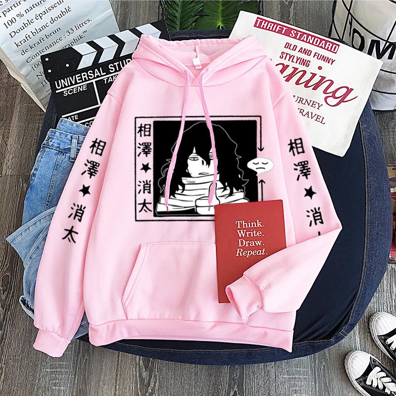 Harajuku Anime My Hero Academia Shota Aizawa Funny Print Men Women Hoodies Boku No Hero Sweatshirt Male Casual Loose Streetwear