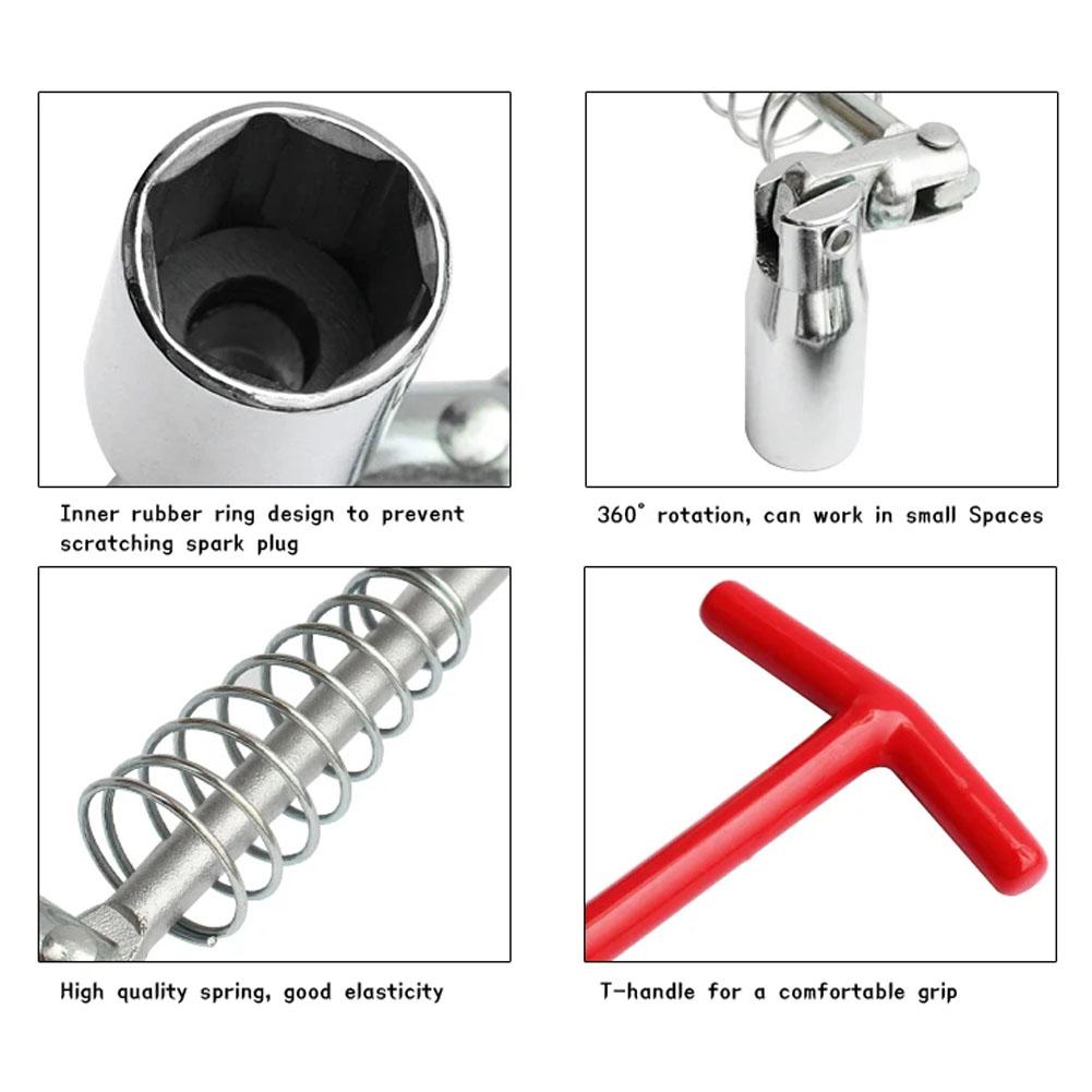 Универсальный 14 16 21 мм автомобильный торцевой ключ для свечей зажигания, удлинитель свечей зажигания, универсальный шарнир, инструмент для разборки автомобиля, торцевой ключ