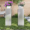 Plant Stand 2 pcs Silver 24 x 24 x 75 cm Galvanized Steel