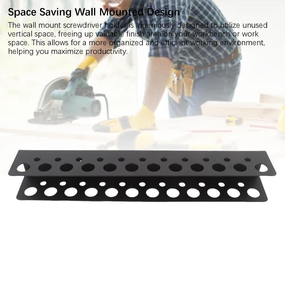 Black Screwdriver Storage Rack Heavy Hand Tools Organizer Wall Mount Screwdriver Holder Home