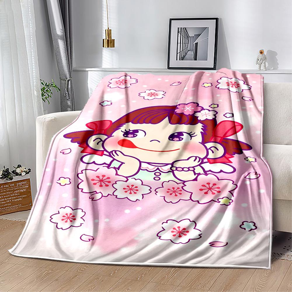 1pc Strawberry Milky Theme Blanket Soft Lightweight Multi Seasonal Use for Travel Camping Picnics Sofa Office bedroom Gift for Friends