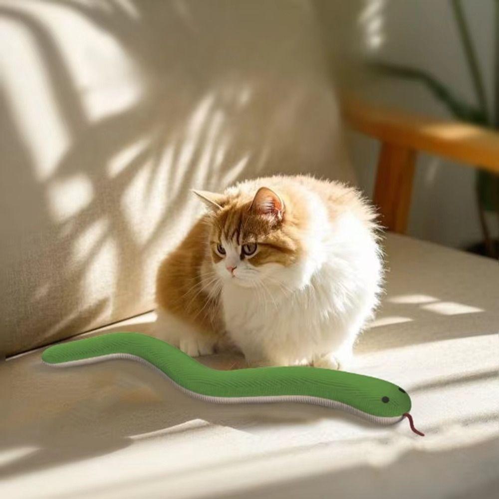 Plush Kitten Toy Snake Soft Touch Snake Shape Cat Toy Creative Interactive Pet Toy Indoor