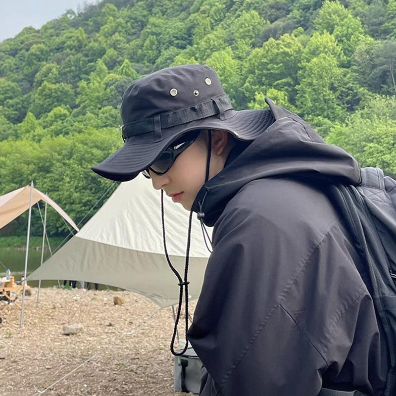 1 Piece Western Cowboy Hat For Women Men-Proof Hat Outdoor Fishing Camping Alpine Cap Summer Uv Bucket Hat