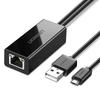 Ugreen 30985 Ethernet-адаптер для Chromecast с Micro USB/USB-A, 100 Мбит/с, 1 м, черный