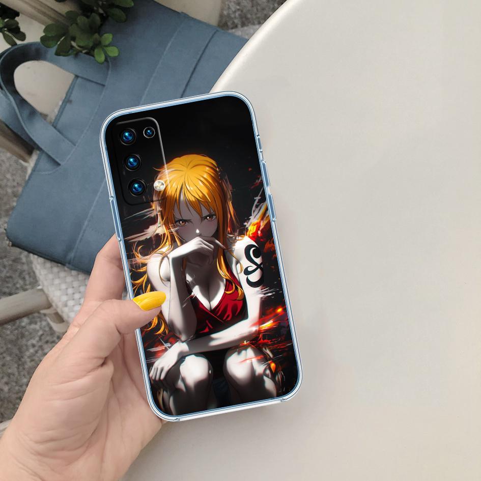 One Piece Luffy Nami Soft Shell Transparent Phone Case for Motorola Moto G7 G8 G9 G84 G85 G73 G24 G15 Z2 Play Power Plus