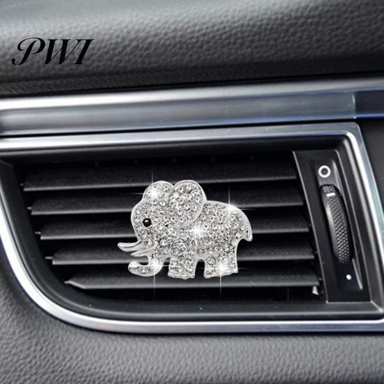 No Glue Required Air Vent Clip Car Freshener Luxury Rhinestone Alloy Elephant Auto Outlet Decoration Aromatherapy Diffuser Interior Accessories