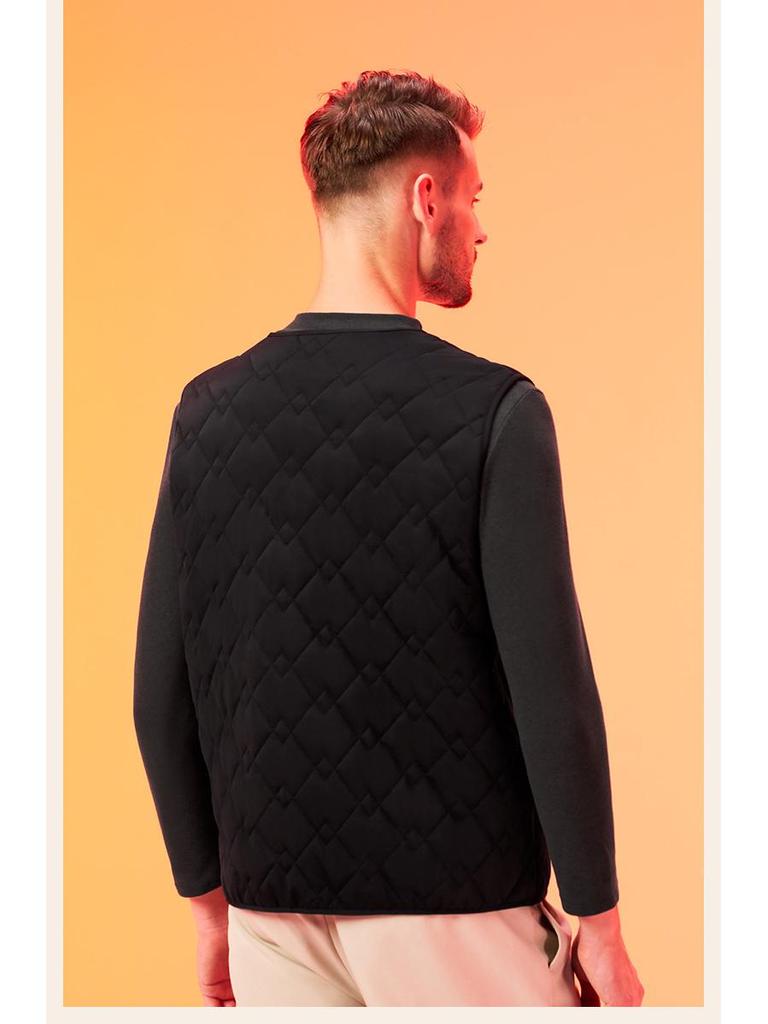 Women's Slim Wool Quilted Diamond Vest, Light and Warm for Autumn/Winter (White)