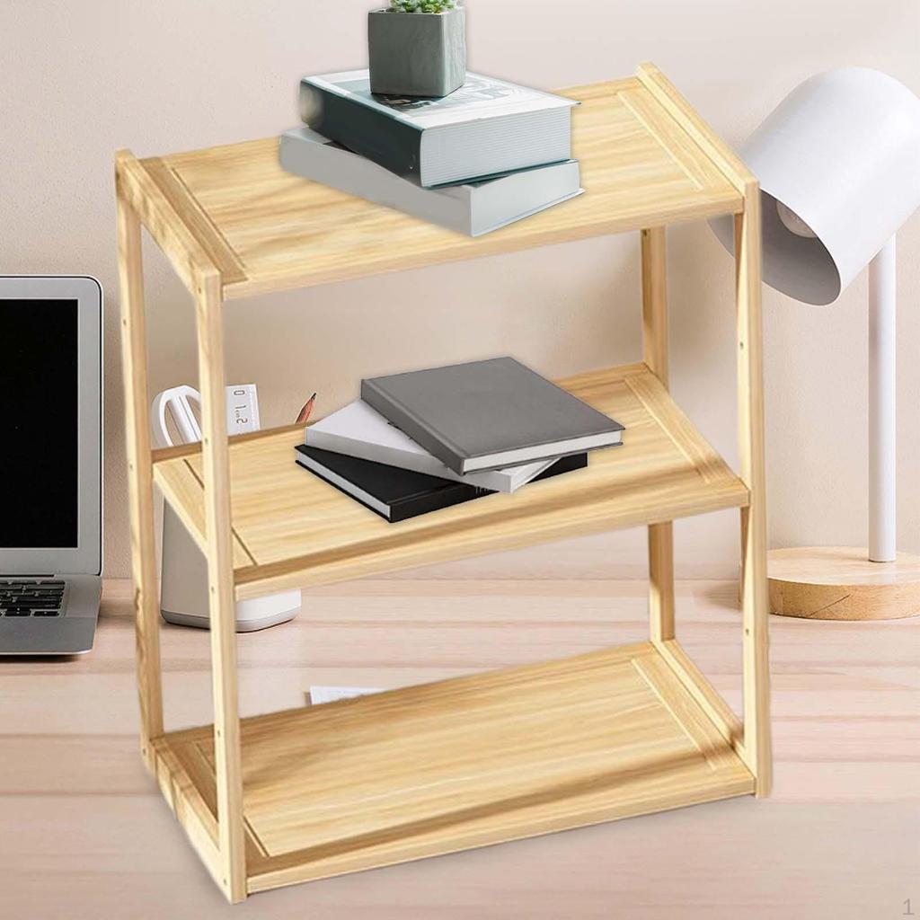 Storage Rack Desk Bookshelf Seasoning Desktop Organizer Tabletop Display Shelf for Men Dresser