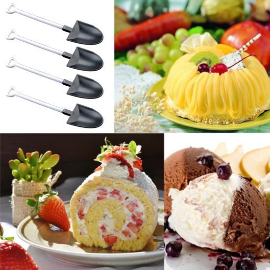 50Pcs/Set Ice Cream Shovel Eco-friendly Food Grade Plastic Yogurt Jam Cake Spoon Spade Kids