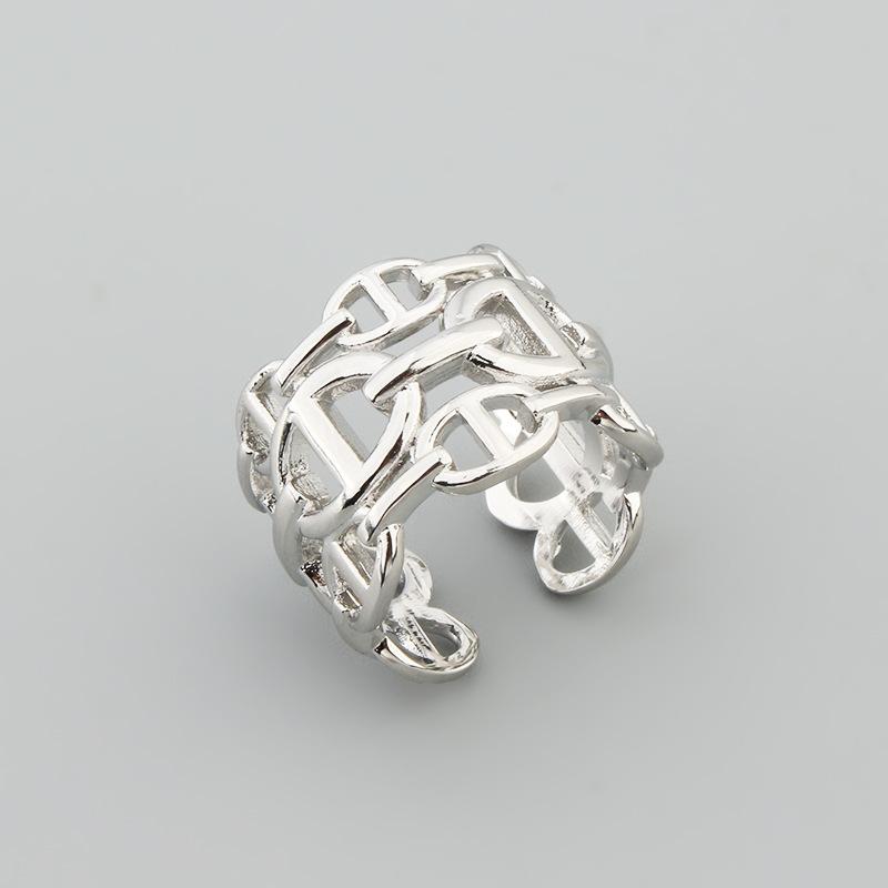 Регулируемые кольца из нержавеющей стали для женщин, винтажные геометрические звенья цепи, открытые кольца для пальцев, мужские украшения для вечеринок в стиле панк