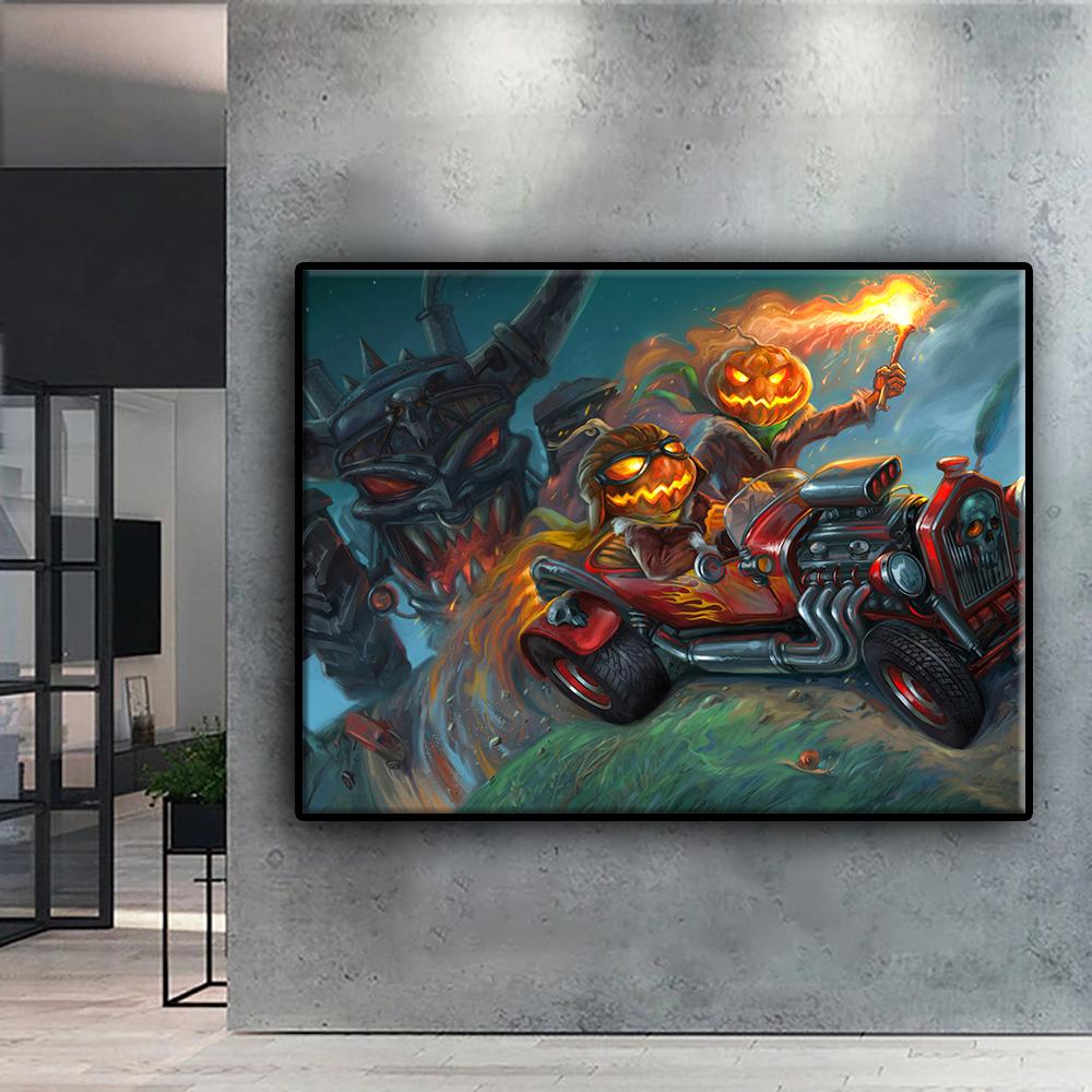 Популярная 5D Diy вышивка крестиком Хэллоуин страшная голова тыквы человек картина полная дрель набор для вышивки крестиком настенная наклейка домашний декор