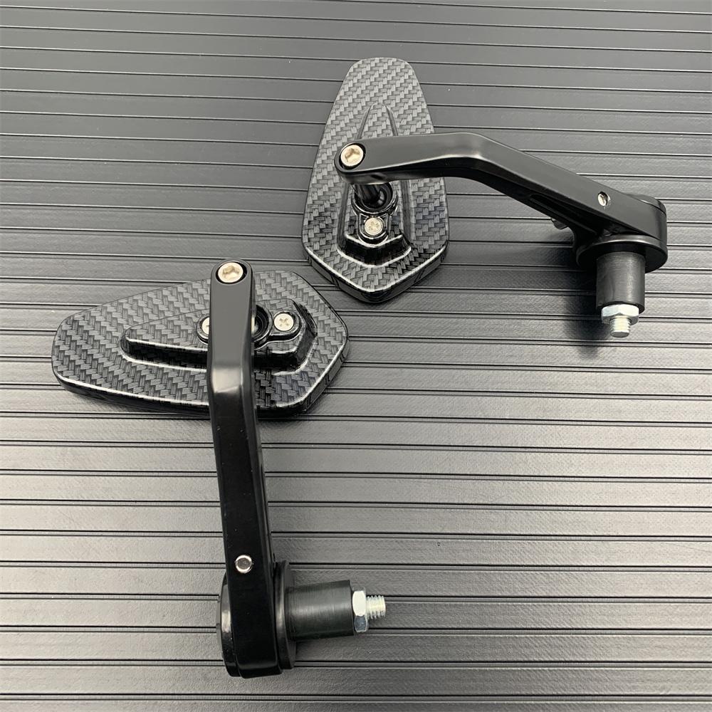 Зеркало заднего вида для мотоцикла с рисунком из углеродного волокна, зеркало на руль, модифицированное перевернутое зеркало заднего вида, аксессуары для мотоциклов