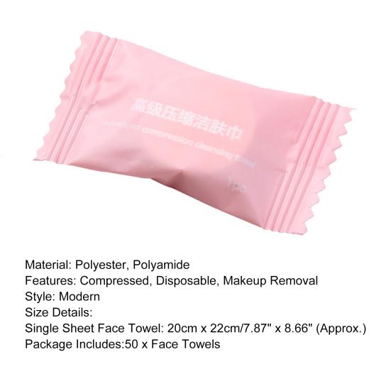 50 шт./пакет Очищающие салфетки Расширяемые Приятные на ощупь Полиэстер Одноразовые Спрессованные Салфетки для рук Салфетки для лица Принадлежности для туалетной комнаты