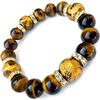 Браслет из натурального камня Power Stone для мужчин Four Divine Beasts Power Stone Tiger Eye AAA12mm Four Divine Beasts Gold Engraving Tiger Eye 14mm Luck with
