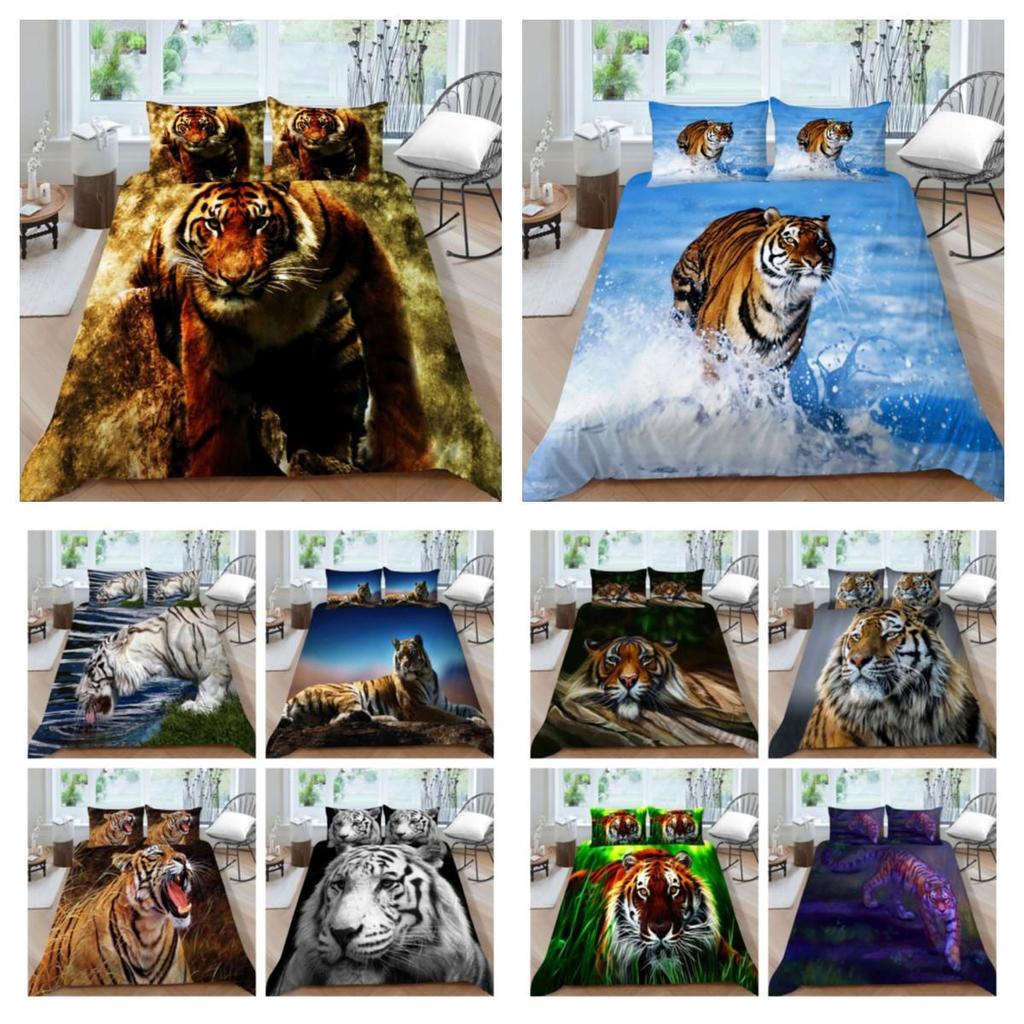 3D Tiger Print Breathable Comfortable Bedding Suit Home Decor Bed Clothes Pillowcase Comforter Duvet Cover