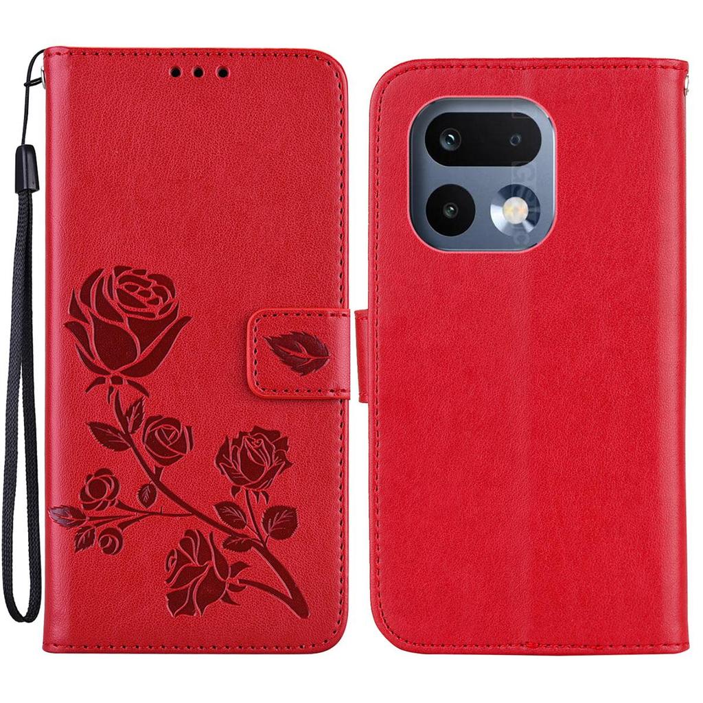 Тисненая кожаная книжка с розой для realme 16 Pro 5G, 16 Pro+ 5G, кошелек, слоты для карт, чехол