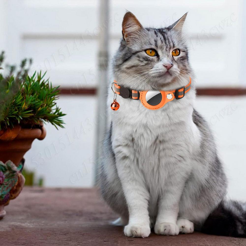 Для Apple AirTag Pet Collar светоотражающий ошейник для котят с колокольчиком GPS-трекер держатель регулируемый для кота котенка