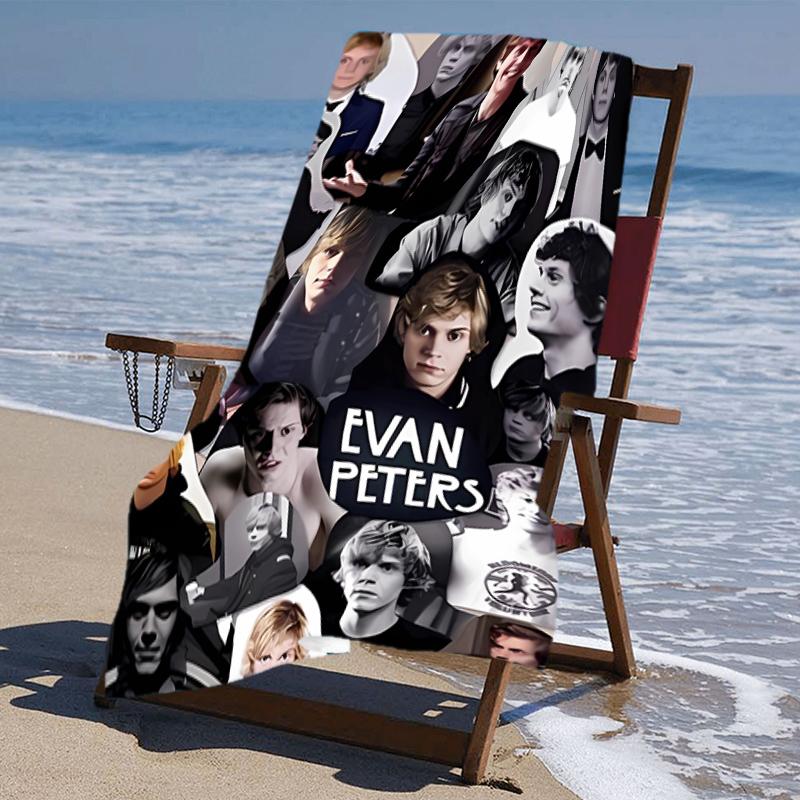 proof beach towel with a Evan Peters1 pattern - soft,absorbent,quick-drying,machine washable - perfect for swimming,camping,bathing