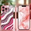 Trendy Pink Leopard Print mobile phones Glass phone case for iphone 17 pro max cover for iPhone 17 16 15 14 13 12 11pm Pro Plus