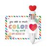Valentine's Day Pen Card Gift Set Multicolor Ballpoint Pen with Heart Message Cards Retractable Colorful Pen for Students Classmates Office Exchange