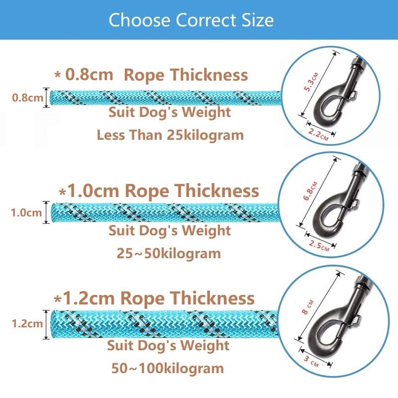 150/200/300 см Прочный поводок для собак Поводки для домашних животных Светоотражающий поводок для больших, маленьких, средних и больших собак Ошейники Поводки для дрессировки Беговая веревка